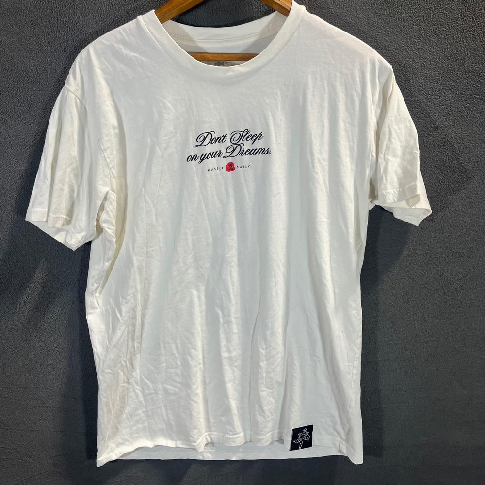 Muerte Hustle Daily Rose Graphic Tee White Mens Large Streetwear Shirt